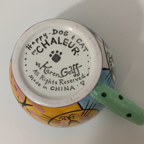Happy Dog & Cat Chaleur by Karen Gelff. This is like a single service tea set. - Picture 3 of 9